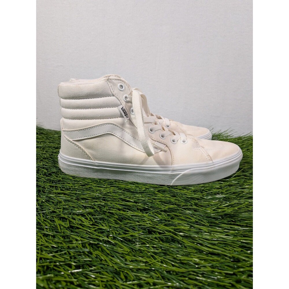 Vans Sk8-Hi Shoes Womens Size 9 White Skate High Top Sneakers Canvas Athletic - Picture 4 of 16